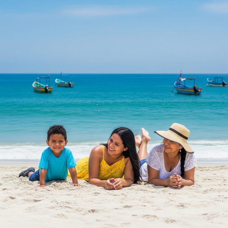 playa ecuador feriado familia turismo