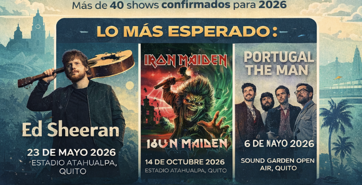 Ecuador se consolida como destino clave de giras internacionales en 2026: más de 40 conciertos confirmados