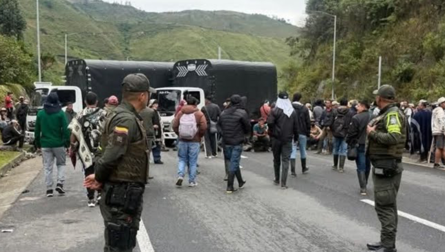 Bloqueo en la frontera entre Colombia y Ecuador