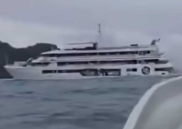 el crucero de blue lagoon encallado