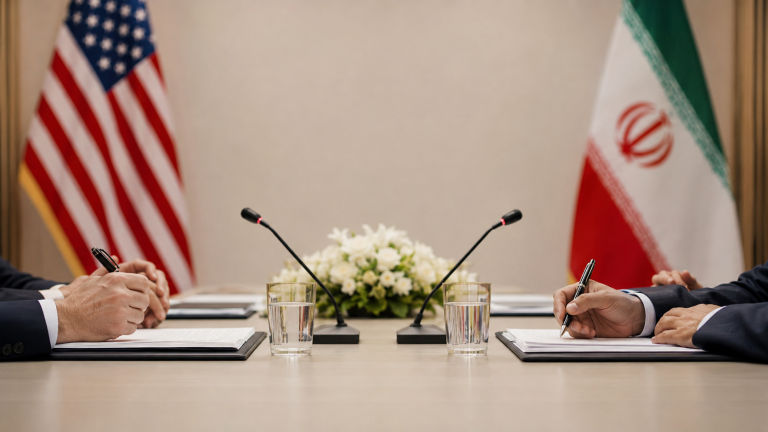 Mesa de negociación entre Estados Unidos e Irán