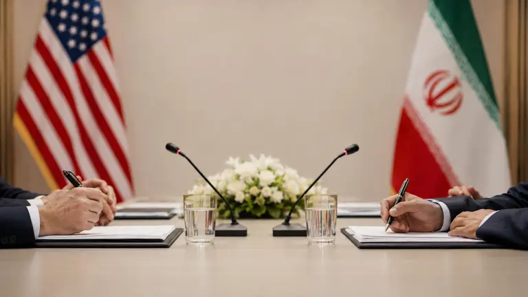 Mesa de negociación entre Estados Unidos e Irán