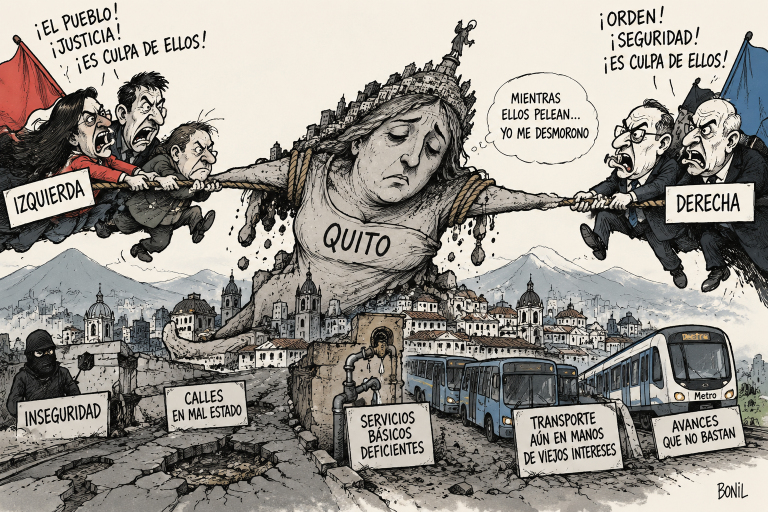 caricatura quito y sus peleas políticas