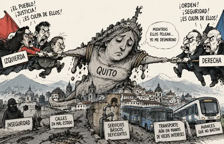 caricatura quito y sus peleas políticas