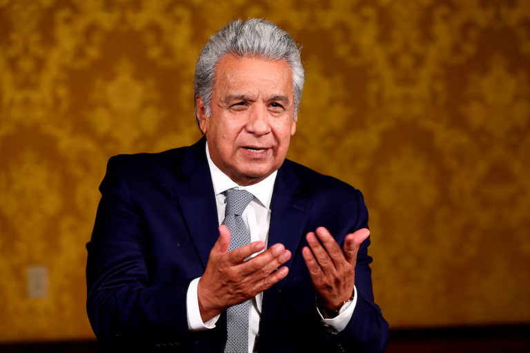 Lenín Moreno durante una intervención pública