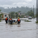 Inundación en una comunidad costera de Esmeraldas tras intensas lluvias